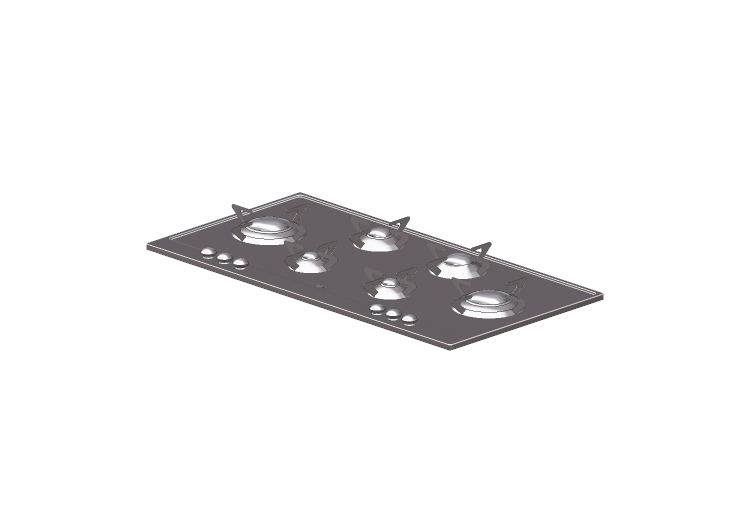 Electrodomésticos 3D - Encimera de gas con 6 fuegos - Smeg... Electrodomésticos 3D - Encimera de gas con 6 fuegos - Smeg...