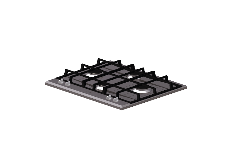 Eletrodomésticos 3D - Cooktop a gás com 4 bocas - Smeg -... Eletrodomésticos 3D - Cooktop a gás com 4 bocas - Smeg -...