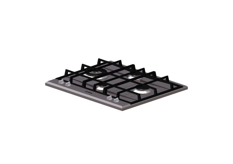 Electrodomésticos 3D - Encimera de gas con 4 fuegos - Smeg... Electrodomésticos 3D - Encimera de gas con 4 fuegos - Smeg...
