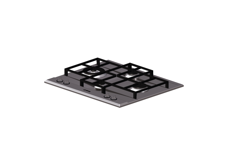 Electrodomésticos 3D - Encimera de gas con 4 fuegos - Smeg... Electrodomésticos 3D - Encimera de gas con 4 fuegos - Smeg...