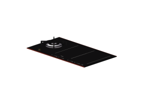Electrom&eacute;nagers 3D - Table de cuisson mixte, feux &agrave; gaz et zone &agrave; induction - Smeg - PM6912WLDX