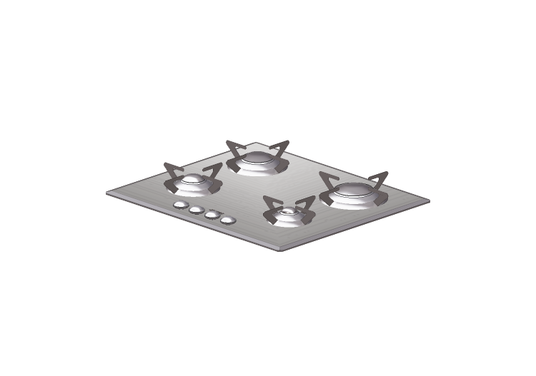 Eletrodomésticos 3D - Cooktop a gás com 4 bocas - Smeg -... Eletrodomésticos 3D - Cooktop a gás com 4 bocas - Smeg -...