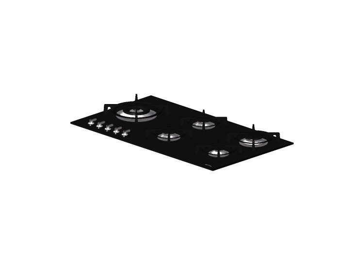 Elettrodomestici 3D - Piano cottura a gas con 5 fuochi -... Elettrodomestici 3D - Piano cottura a gas con 5 fuochi -...