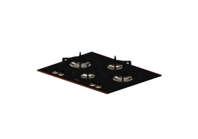 3D Electrical Appliances - Kitchen Top with 4 burners - Smeg - PV664LCNR