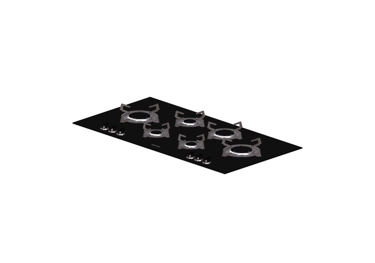 Eletrodomésticos 3D - Cooktop a gás com 6 bocas - Smeg -... Eletrodomésticos 3D - Cooktop a gás com 6 bocas - Smeg -...