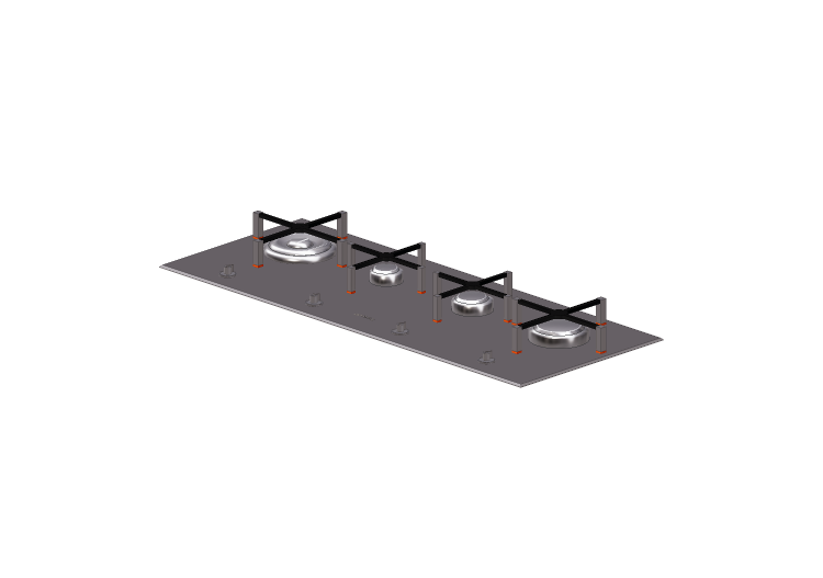 Eletrodomésticos 3D - Cooktop a gás com 4 bocas - Smeg -... Eletrodomésticos 3D - Cooktop a gás com 4 bocas - Smeg -...