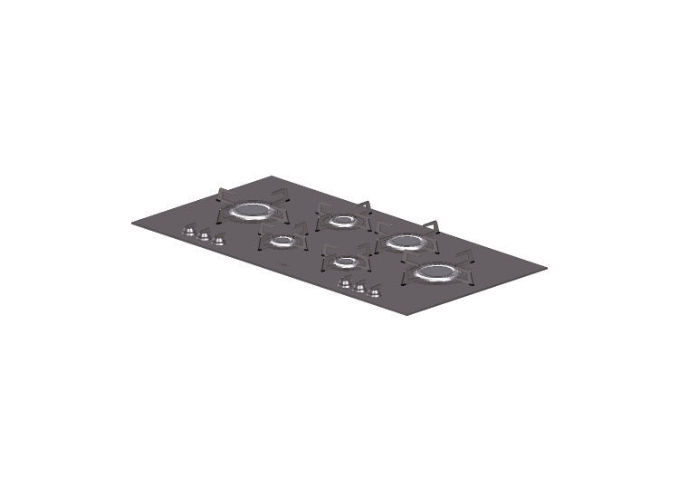 Electroménagers 3D - Table de cuisson à gaz avec 6 feux -... Electroménagers 3D - Table de cuisson à gaz avec 6 feux -...