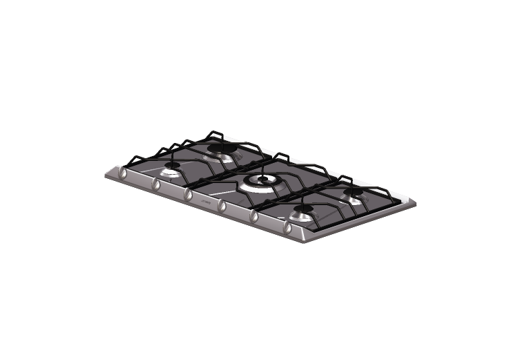 3D Electrical Appliances - Kitchen Top with 5 burners -... 3D Electrical Appliances - Kitchen Top with 5 burners -...