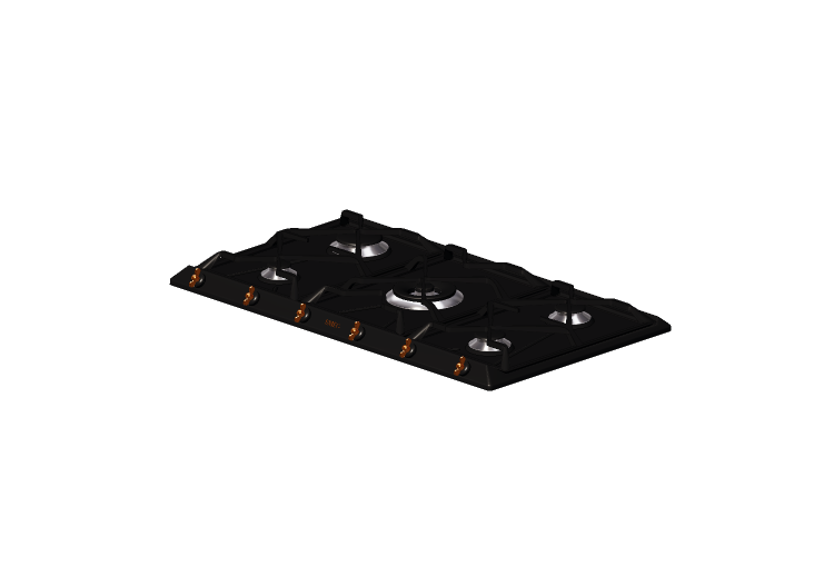 Electroménagers 3D - Table de cuisson à gaz avec 5 feux -... Electroménagers 3D - Table de cuisson à gaz avec 5 feux -...