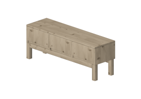 3D Bookshelves and Containers - Solid birch bench - Stolab - Serena - 7038