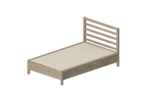 Camas 3D - Cama de solteiro de madeira maci&ccedil;a de b&eacute;tula - Stolab - Serena - 4022