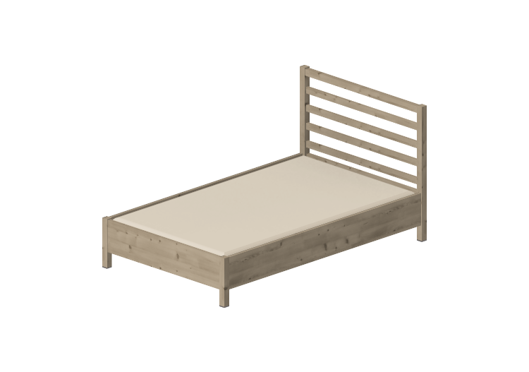 3D Betten und Nachttische - Einzelbett aus Massivholz Birke... 3D Betten und Nachttische - Einzelbett aus Massivholz Birke...
