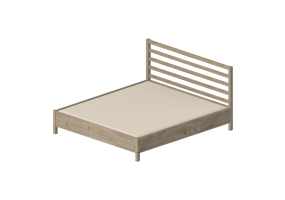 Camas 3D - Cama de casal de madeira maci&ccedil;a de b&eacute;tula - Stolab - Serena - 4024