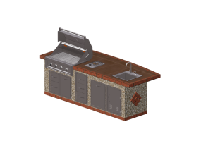 Cuisine 3D - Cuisine compl&egrave;te avec appareils &eacute;lectrom&eacute;nagers- Sunstone