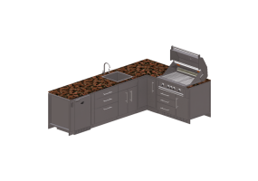Cucine 3D - Cucina completa di elettrodomestici - Sunstone 