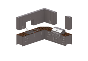 Cuisine 3D - Cuisine compl&egrave;te avec appareils &eacute;lectrom&eacute;nagers- Sunstone