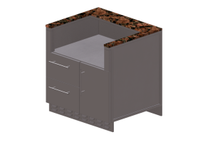 Mobili 3D - Mobile da cucina modulare con alloggio BBQ - Sunstone - SAC34GLPCD