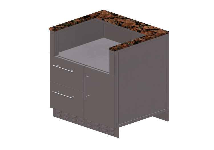 3D Furniture - Modular kitchen unit with BBQ accommodation... 3D Furniture - Modular kitchen unit with BBQ accommodation...