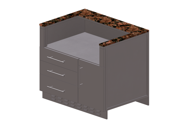 Mobili 3D - Mobile da cucina modulare con alloggio BBQ -... Mobili 3D - Mobile da cucina modulare con alloggio BBQ -...
