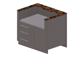 3D Furniture - Modular kitchen unit with BBQ accommodation - Sunstone - SAC40GLPCD