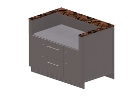 Mobili 3D - Mobile da cucina modulare con alloggio BBQ - Sunstone - SAC46GLPCD
