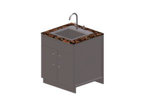 3D Furniture - Modular kitchen cabinet with sink - Sunstone - SBC30CDD