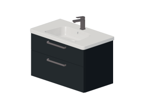3D M&ouml;bel - Waschbecken mit Schrank - Svedbergs - Grynna 80/Signum 80