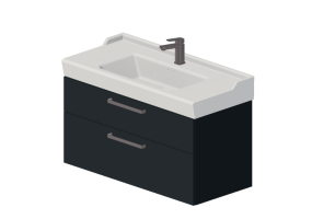 Meubles 3D - Lavabo avec meuble - Svedbergs - Stil 100/Signum 100