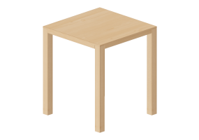 Tables 3D - Table carr&eacute;e en bois - Bespoke - 27804 - EM46