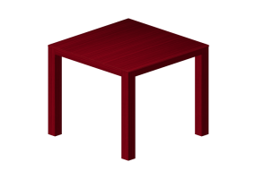 Tables 3D - Table carr&eacute;e en bois - Bespoke - 27804 - EQ18