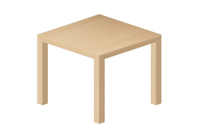 Tables 3D - Table carr&eacute;e en bois - Bespoke - 27804 - EM16