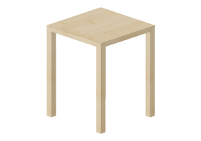 Tables 3D - Table carr&eacute;e en bois - Bespoke - 27804 - E151