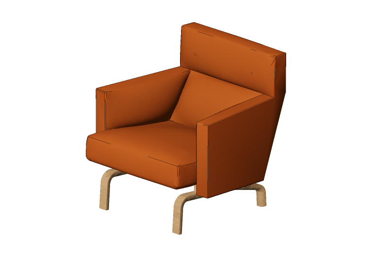 Poltronas y Sofás 3D - Sillón de cuero - Novell - Swedese Poltronas y Sofás 3D - Sillón de cuero - Novell - Swedese