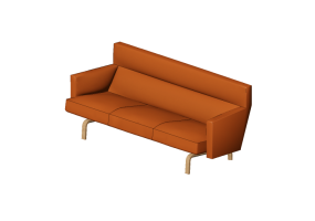 Chairs and Sofas 3D - Leather sofa - 3 seats - Novell