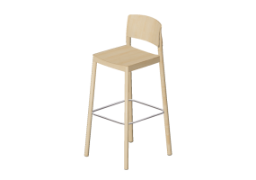 3D Chairs - Wooden Stool - Grace - 22920 - A1