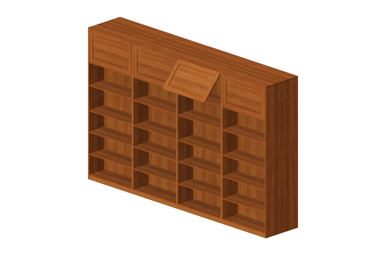 Bibliothèque 3D - Bibliothèque en bois massif - Thos. Moser... Bibliothèque 3D - Bibliothèque en bois massif - Thos. Moser...