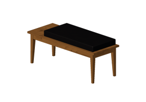Banc 3D - Banc en bois massif avec assise rembourr&eacute;ee - Thos. Moser