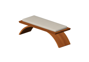 3D Benches - Solid wood bench with upholstered seat - Thos. Moser