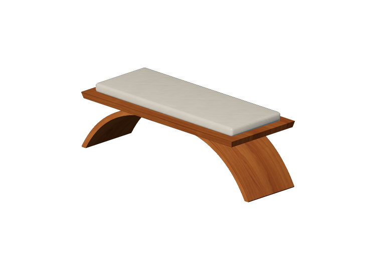 3D Benches - Solid wood bench with upholstered seat - Thos.... 3D Benches - Solid wood bench with upholstered seat - Thos....