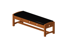 Banc 3D - Banc en bois massif avec assise rembourr&eacute;ee - Thos. Moser