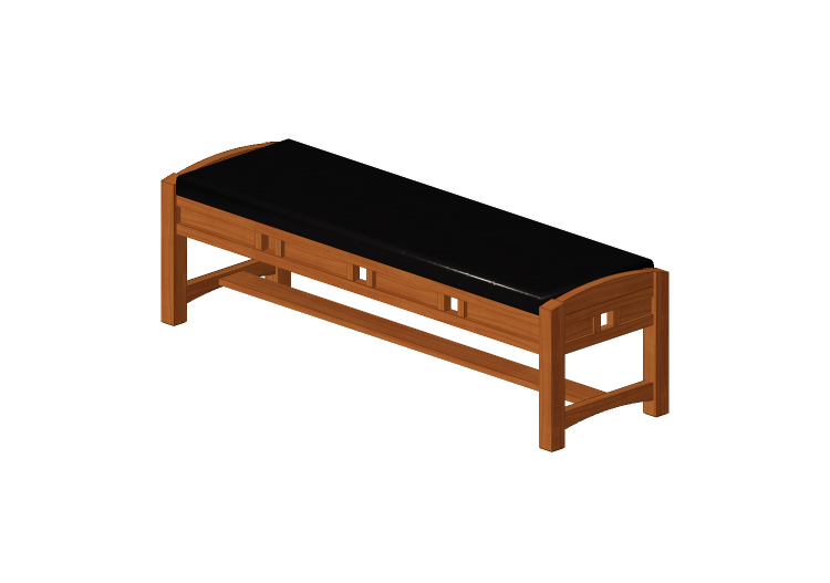 Bancos 3D - Banco de madera maciza con asiento acolchado -... Bancos 3D - Banco de madera maciza con asiento acolchado -...