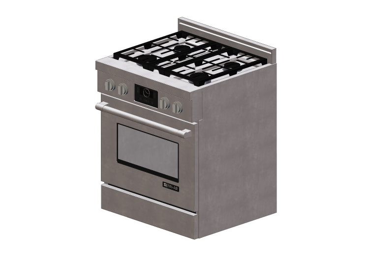 Elettrodomestici 3D - Cucina 4 fuochi a gas con forno 30" -... Elettrodomestici 3D - Cucina 4 fuochi a gas con forno 30" -...