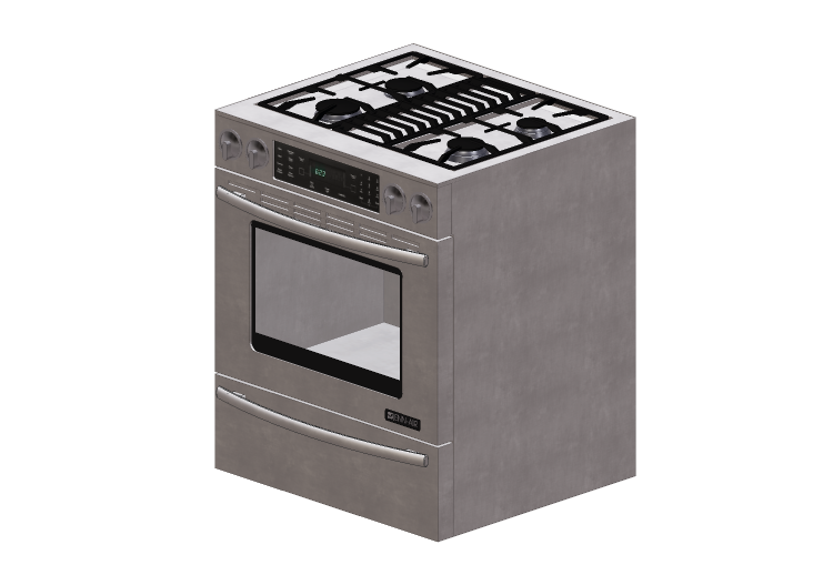 Eletrodomésticos 3D - Cozinha com 4 bocas de gás com forno... Eletrodomésticos 3D - Cozinha com 4 bocas de gás com forno...