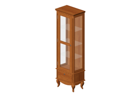 Muebles 3D - Armario de cristal de madera - Wood Prime - Country