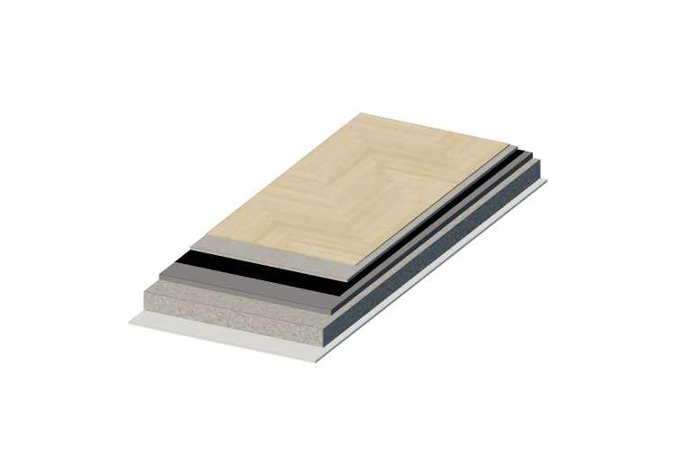 Radiant floor system with ribbed insulating panel in EPS... Radiant floor system with ribbed insulating panel in EPS...