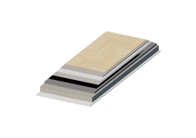 Radiant floor system with ribbed insulating panel in EPS 55 mm - type C