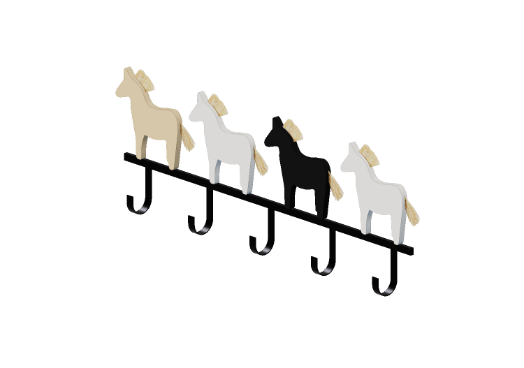 3D Zubehör - Garderobenständer aus Metall - Kare - Horse... 3D Zubehör - Garderobenständer aus Metall - Kare - Horse...