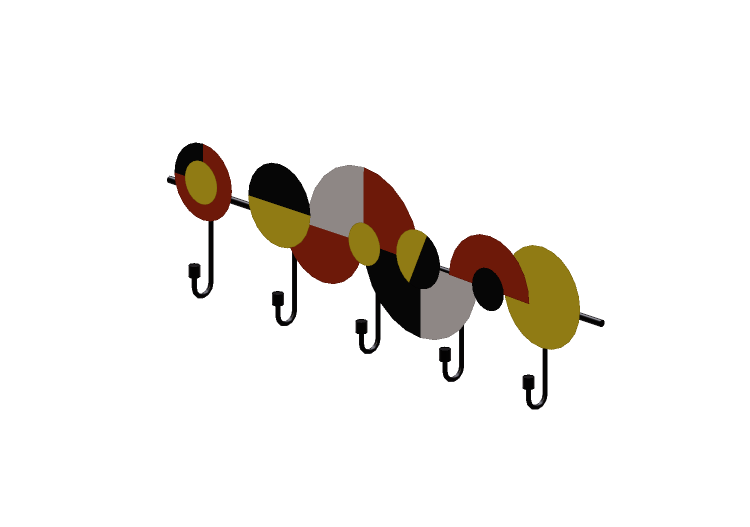 Accesorios 3D - Perchero de metal - Kare - Semicircles... Accesorios 3D - Perchero de metal - Kare - Semicircles...