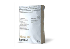 Produit de ragr&eacute;age min&eacute;ral Kerakoll pour syst&egrave;me d'isolation thermique, fibr&eacute; &agrave; haute performance - Klima Light Calce