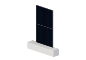 3D Solar Panel - Panel with half-cut cell - dimensions 166mm dark background